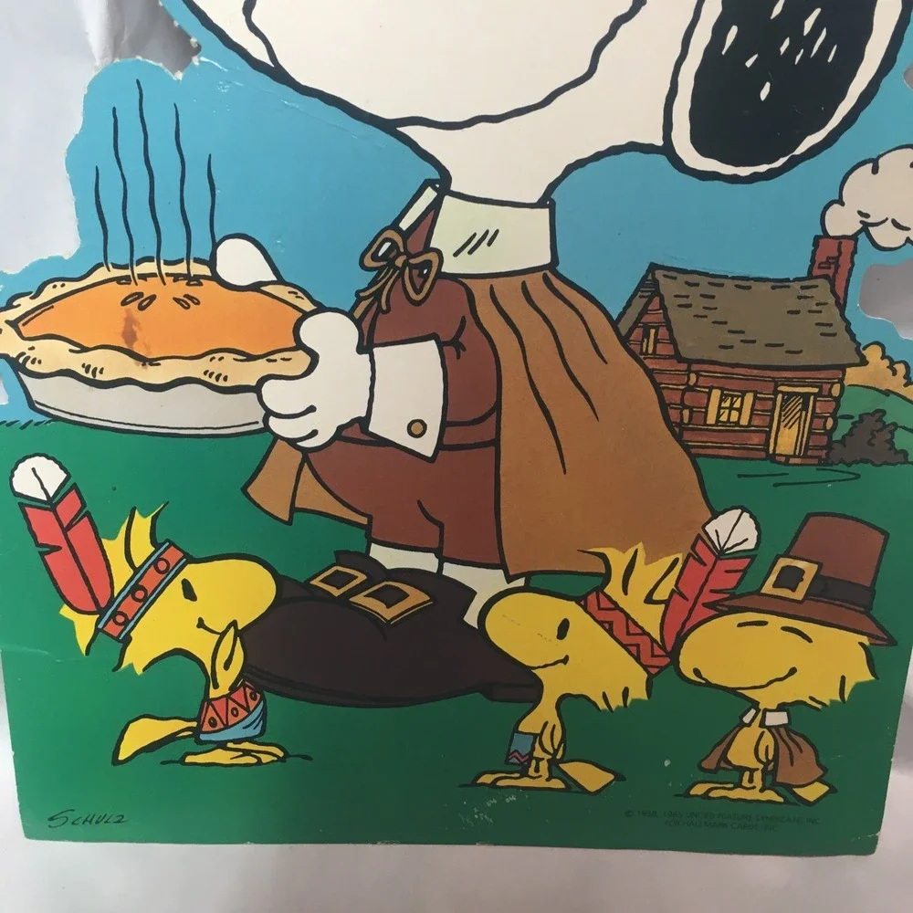 1965 Peanuts Snoopy & Woodstock Thanksgiving Die Cut Charles Schulz 12